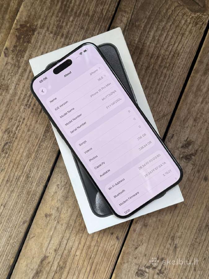 Apple iPhone 15 Pro Max 256gb Black Su Dokumentais - nuotraukos Nr. 8