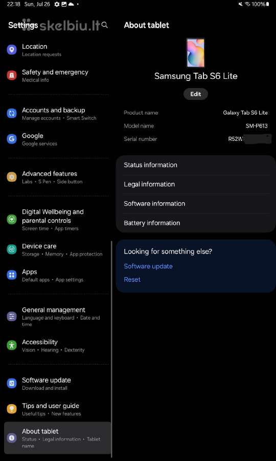 Samsung Galaxy Tab S6 Lite (2022) - nuotraukos Nr. 10