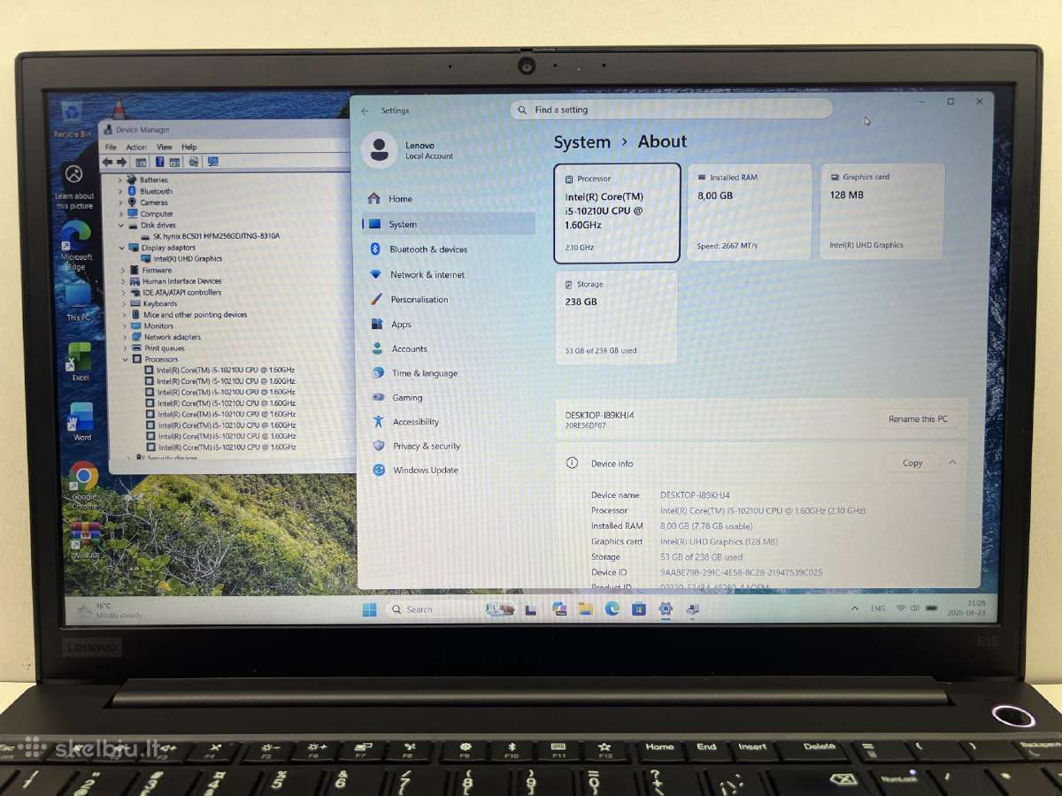 Lenovo thinkpad E15 - nuotraukos Nr. 2
