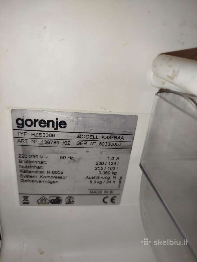 Naudotas Gorenje šaldytuvas su kamera apačioje - nuotraukos Nr. 5