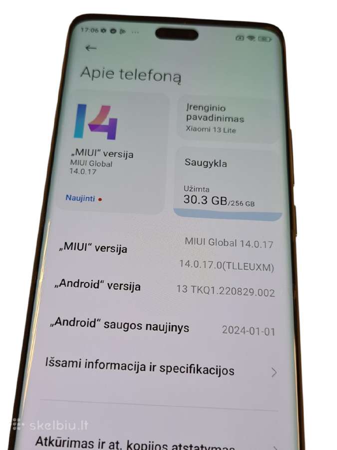 Xiaomi 13 Lite 5G (Ekspo) + 6 mėn. garantija - nuotraukos Nr. 4