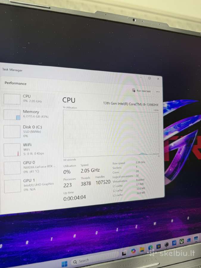 Asus Rog Strix G18-i9 Rtx 4070 /16 GB /1 TB SSD - nuotraukos Nr. 5