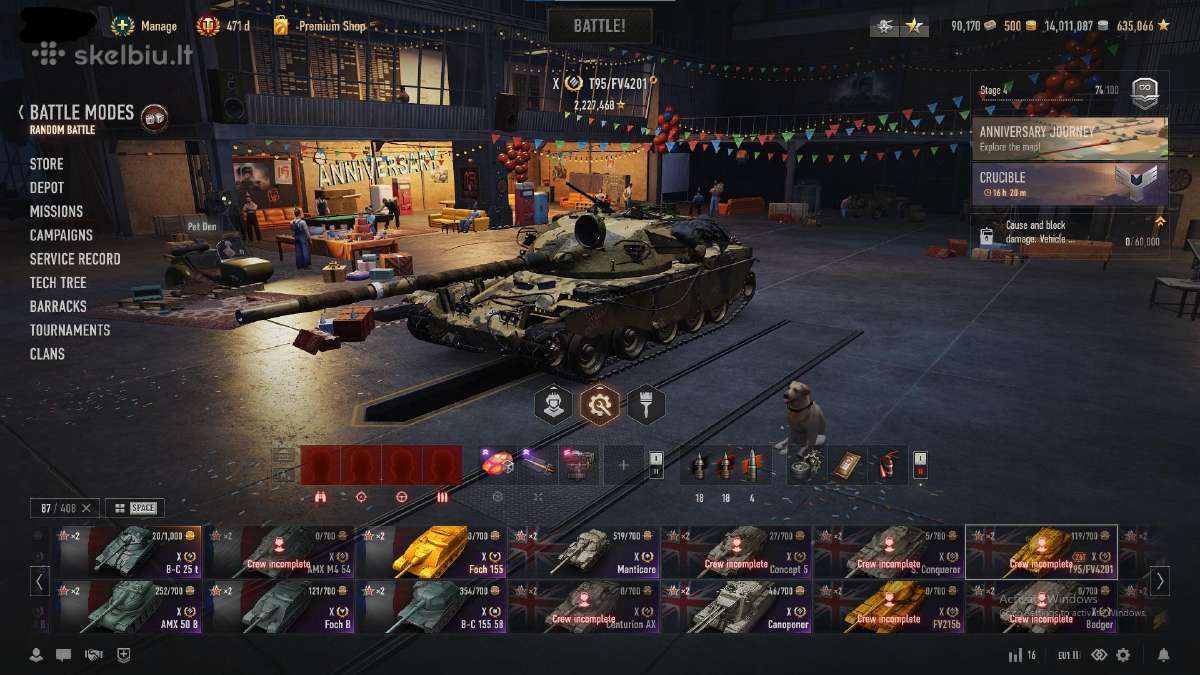 World of tanks Eu acc 408 Tankai Garaze - nuotraukos Nr. 5