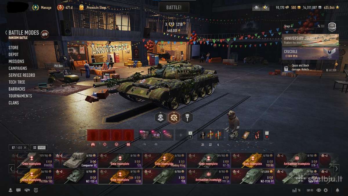 World of tanks Eu acc 408 Tankai Garaze - nuotraukos Nr. 6