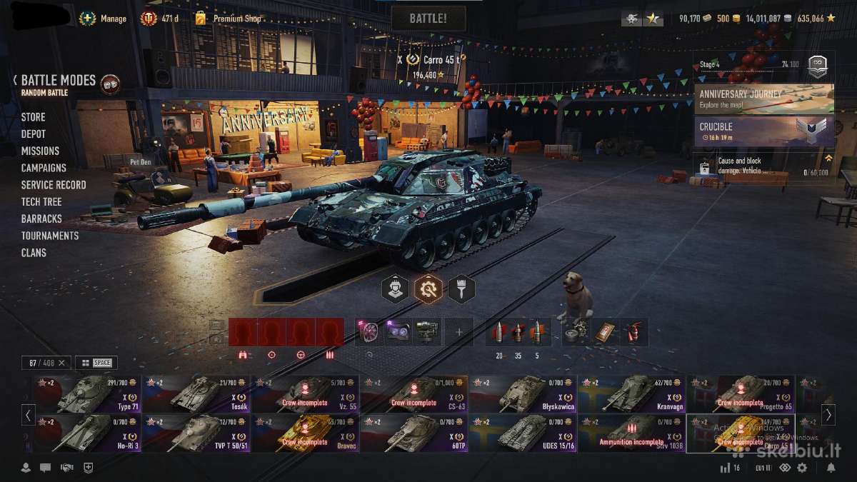 World of tanks Eu acc 408 Tankai Garaze - nuotraukos Nr. 7