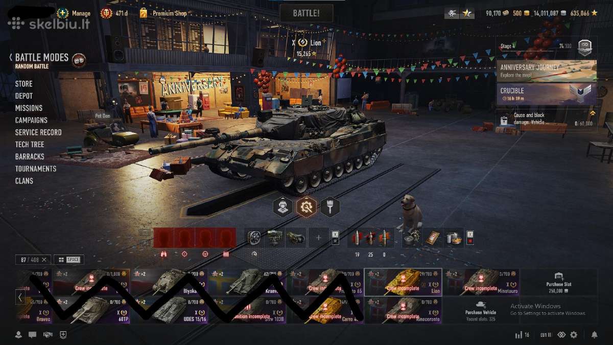 World of tanks Eu acc 408 Tankai Garaze - nuotraukos Nr. 8