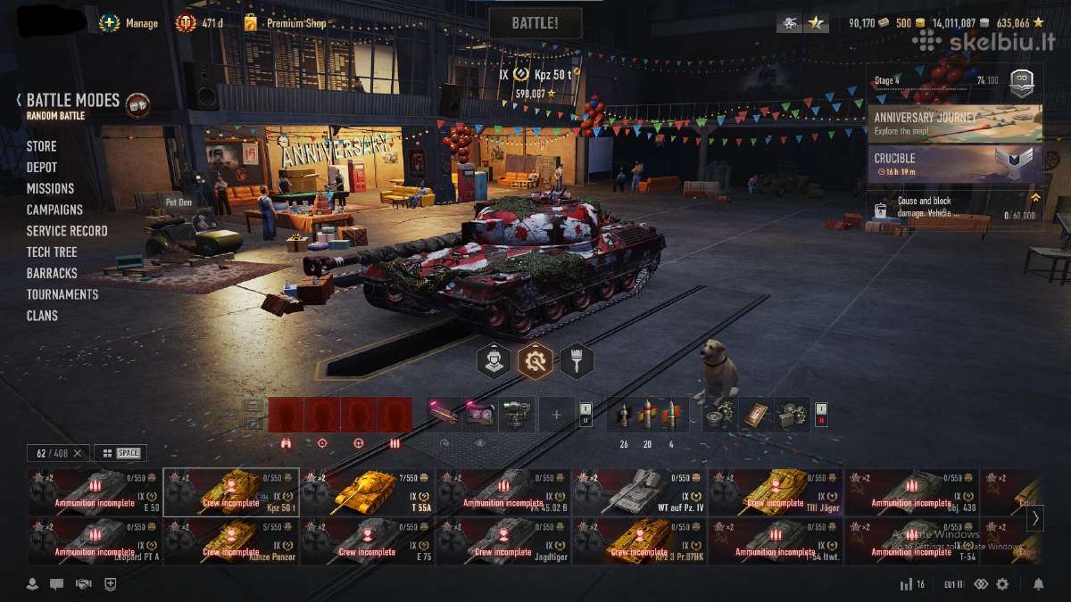 World of tanks Eu acc 408 Tankai Garaze - nuotraukos Nr. 9