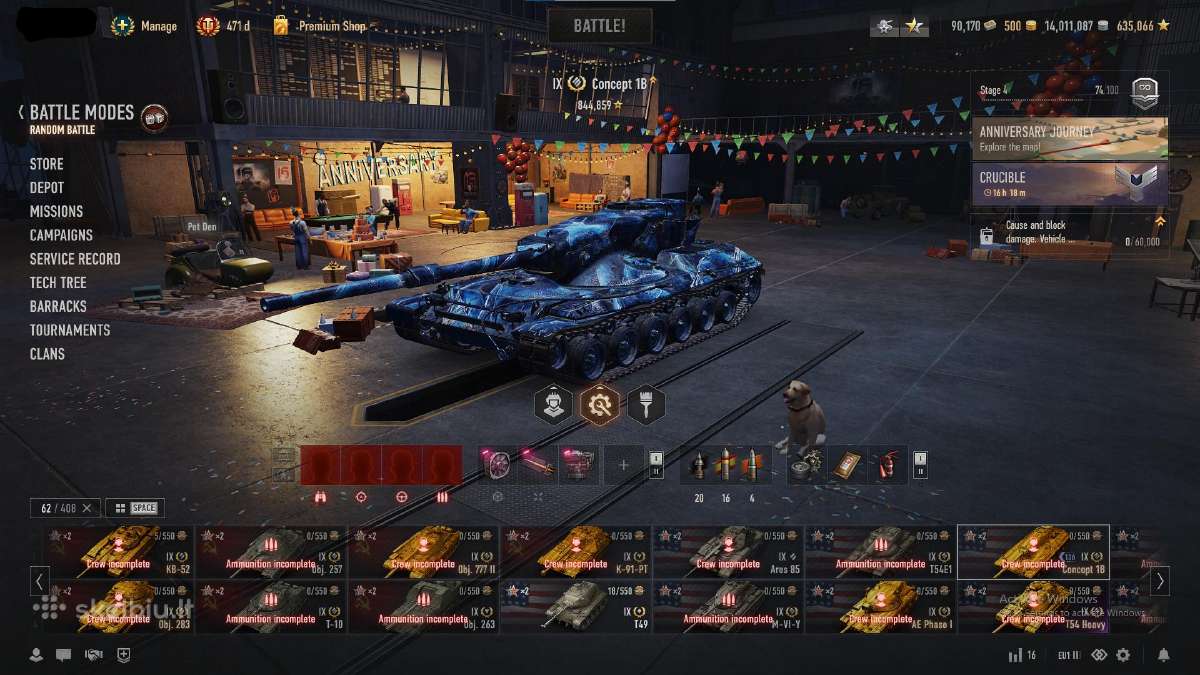 World of tanks Eu acc 408 Tankai Garaze - nuotraukos Nr. 10