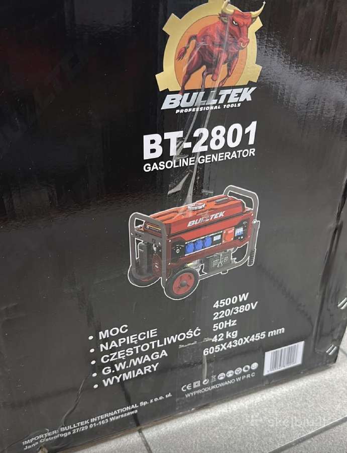 Generatorius Bullyek 4500w 220/380 starteris - nuotraukos Nr. 2