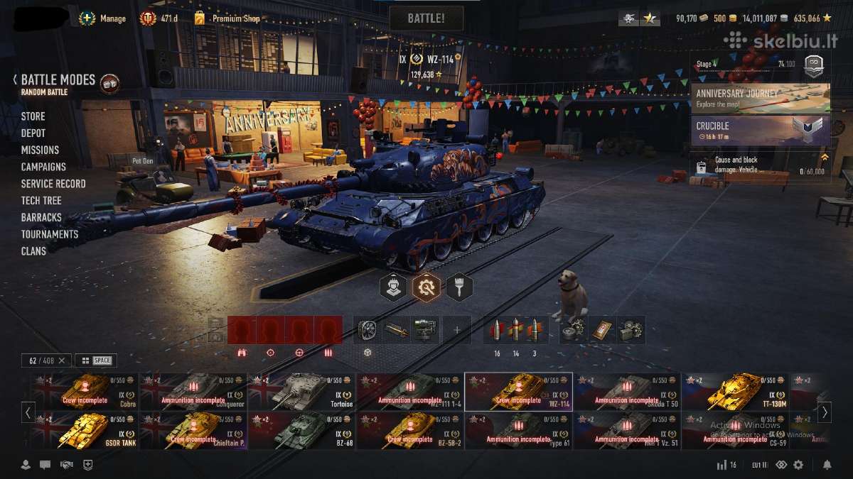 World of tanks Eu acc 408 Tankai Garaze - nuotraukos Nr. 12