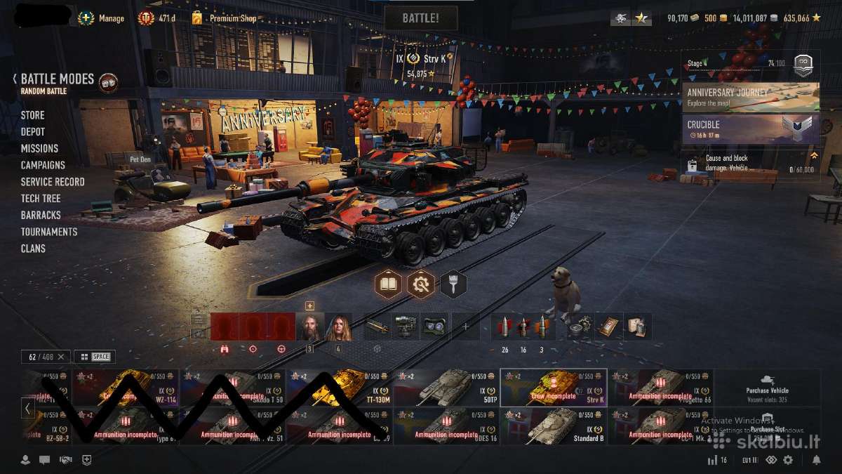 World of tanks Eu acc 408 Tankai Garaze - nuotraukos Nr. 13