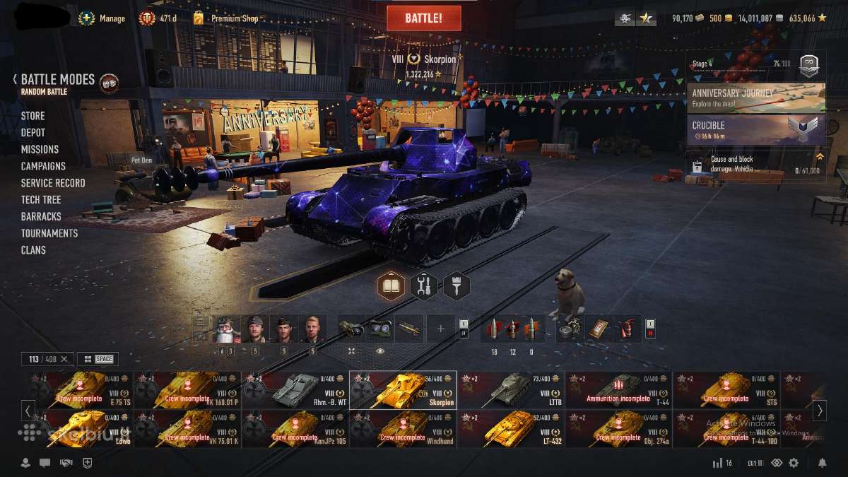 World of tanks Eu acc 408 Tankai Garaze - nuotraukos Nr. 15