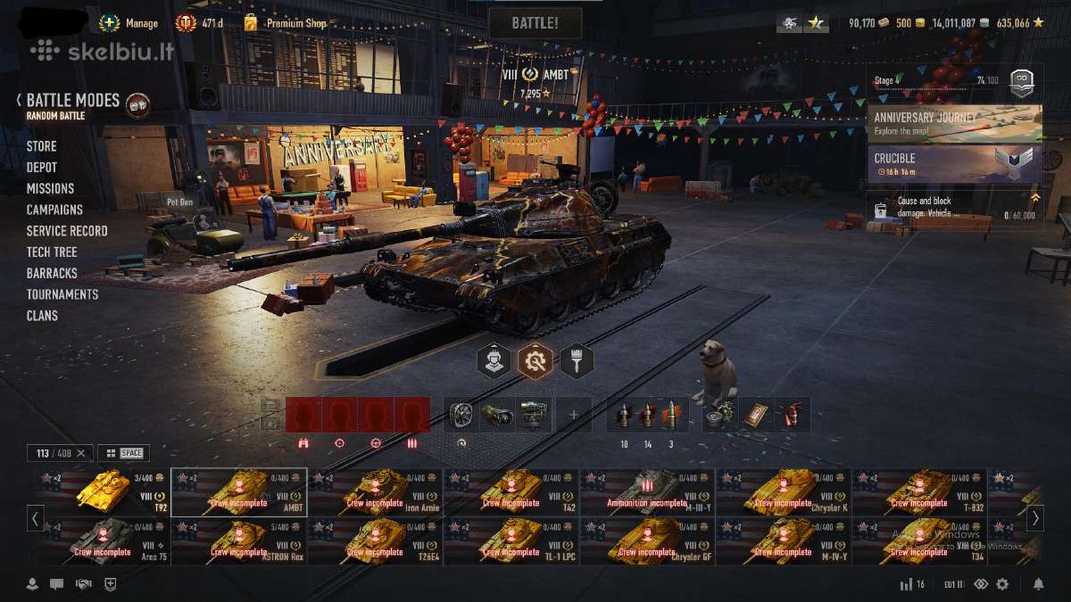 World of tanks Eu acc 408 Tankai Garaze - nuotraukos Nr. 17