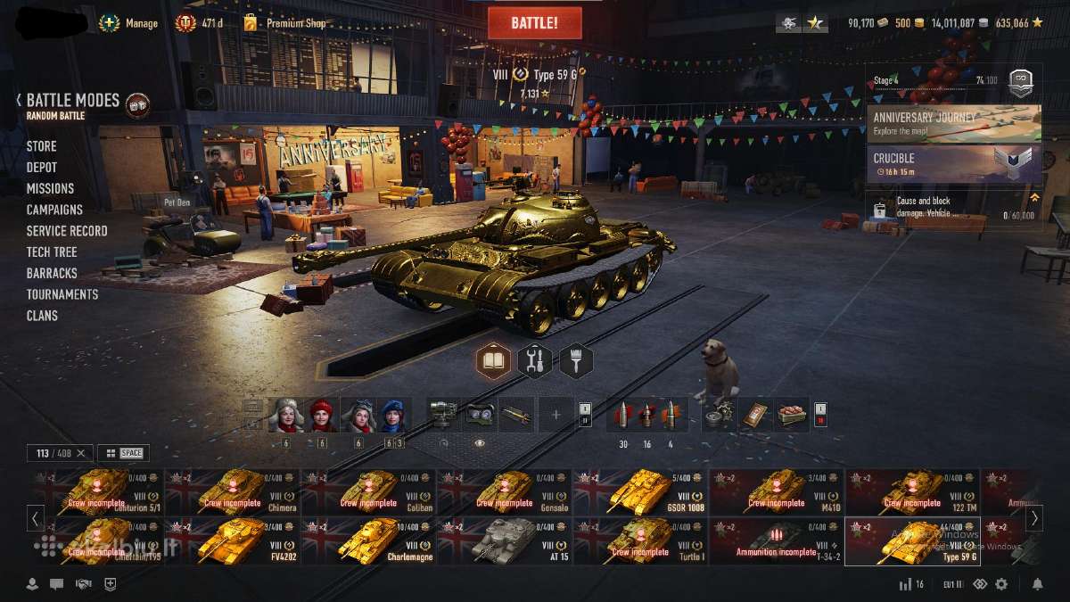 World of tanks Eu acc 408 Tankai Garaze - nuotraukos Nr. 19