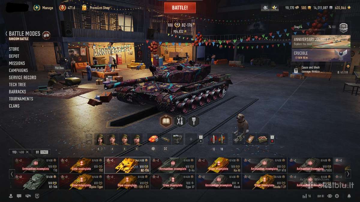 World of tanks Eu acc 408 Tankai Garaze - nuotraukos Nr. 20