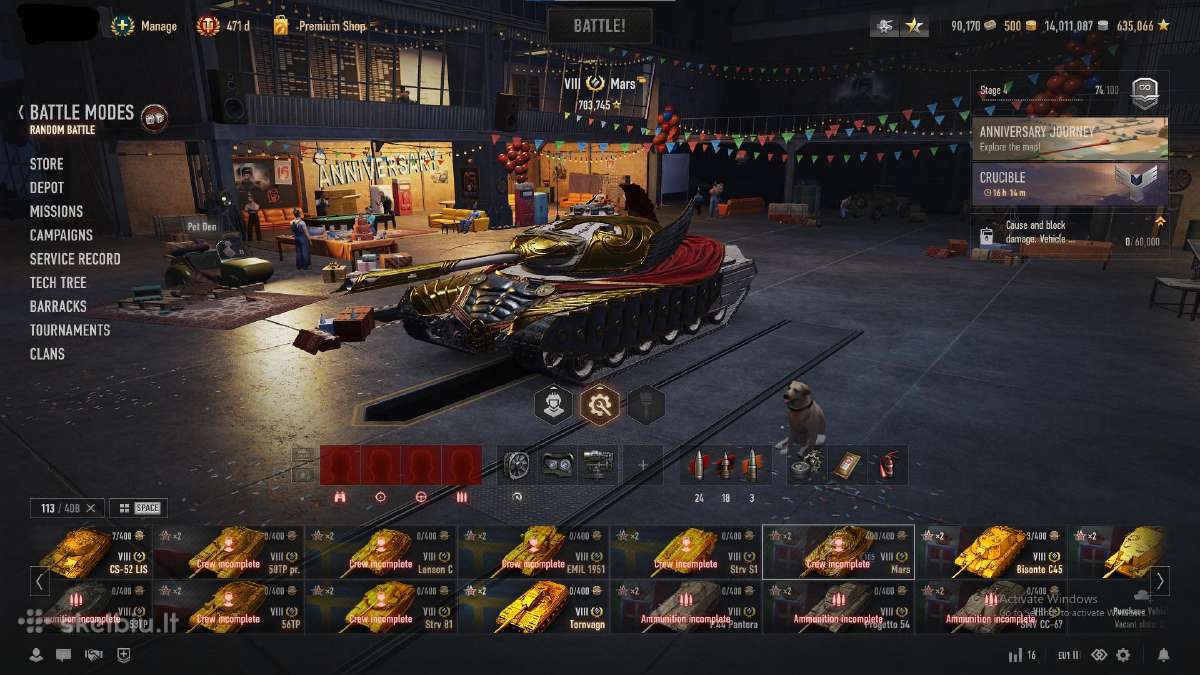 World of tanks Eu acc 408 Tankai Garaze - nuotraukos Nr. 21
