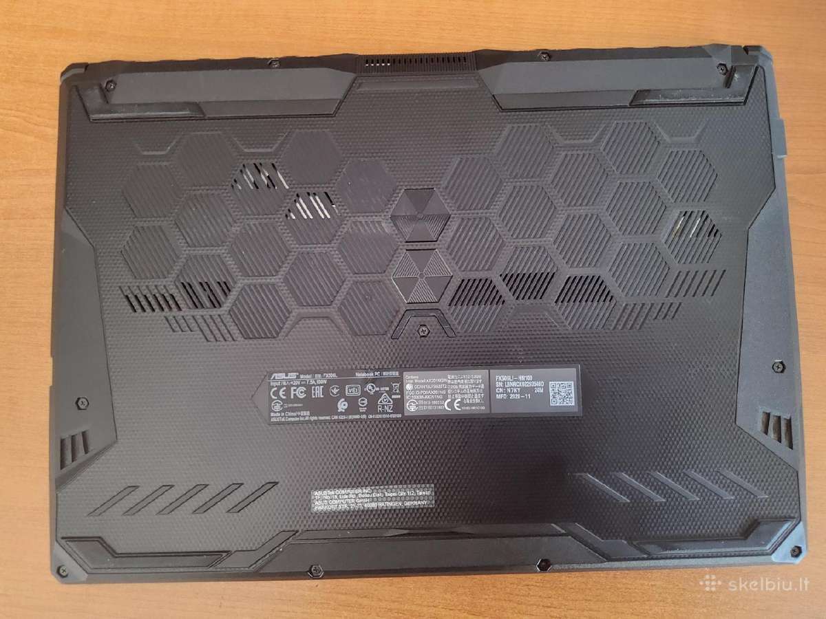 Asus Tuf Gaming Fx506, i7, Gtx 1650ti, 16gb, 512gb - nuotraukos Nr. 4