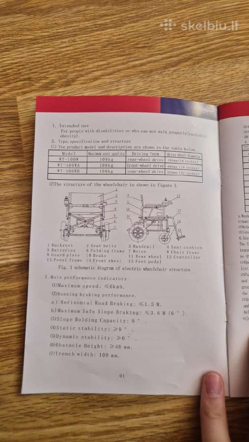 Naujas elektrinis neįgaliųjų vežimėlis. - nuotraukos Nr. 9