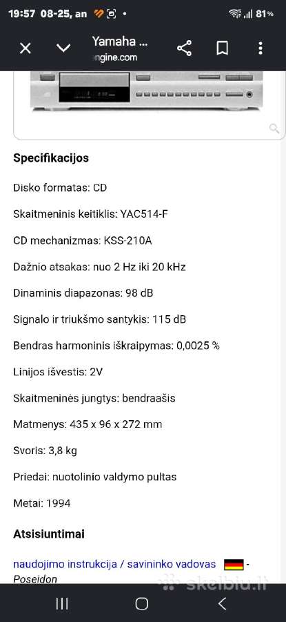 Yamaha resyveris ir CD grotuvas. - nuotraukos Nr. 6
