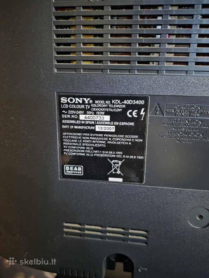 Sony Bravia televizorius - nuotraukos Nr. 3