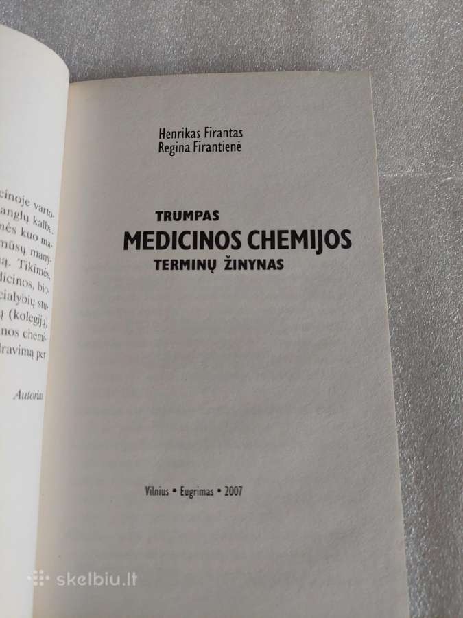 Trumpas medicinos chemijos terminų žinynas - nuotraukos Nr. 2
