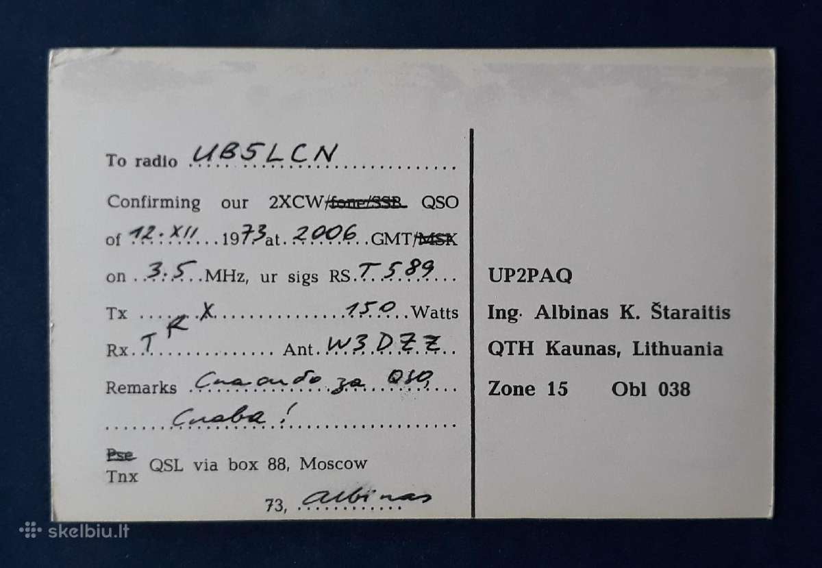 Radijo kortelė 1973 Niemen / Kaliningradas - nuotraukos Nr. 2