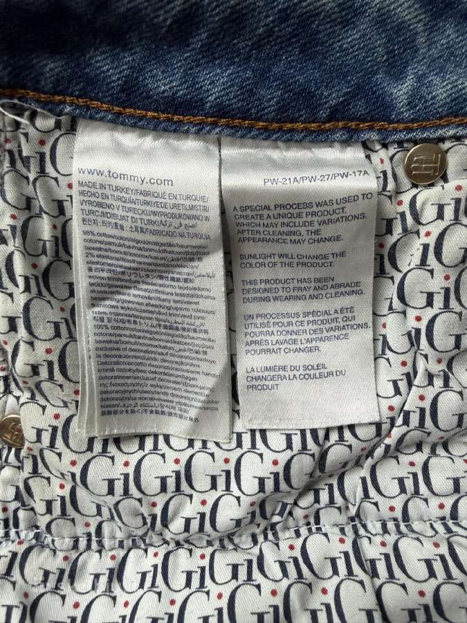 Tommy Hilfiger ripped jeans, tartan patch - nuotraukos Nr. 3