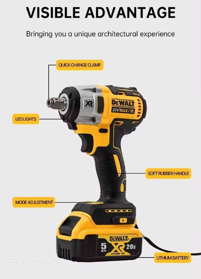 Dewalt Dcf880 20v smūginis suktuvas. - nuotraukos Nr. 18