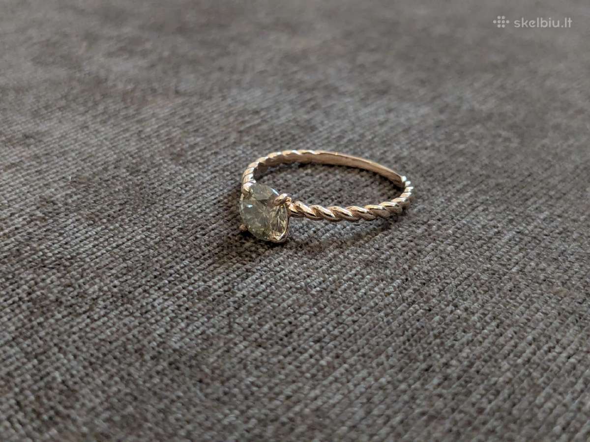 Natūralaus deimanto žiedas – 1,02 ct, Igi - nuotraukos Nr. 2