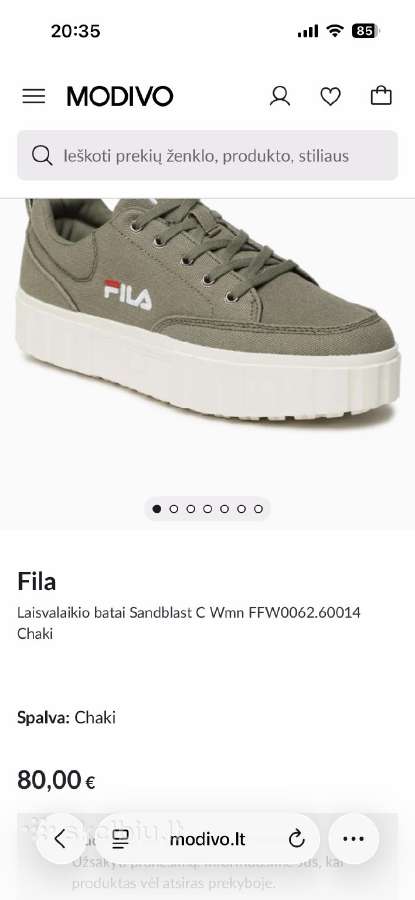 Fila laisvalaikio bateliai - nuotraukos Nr. 7
