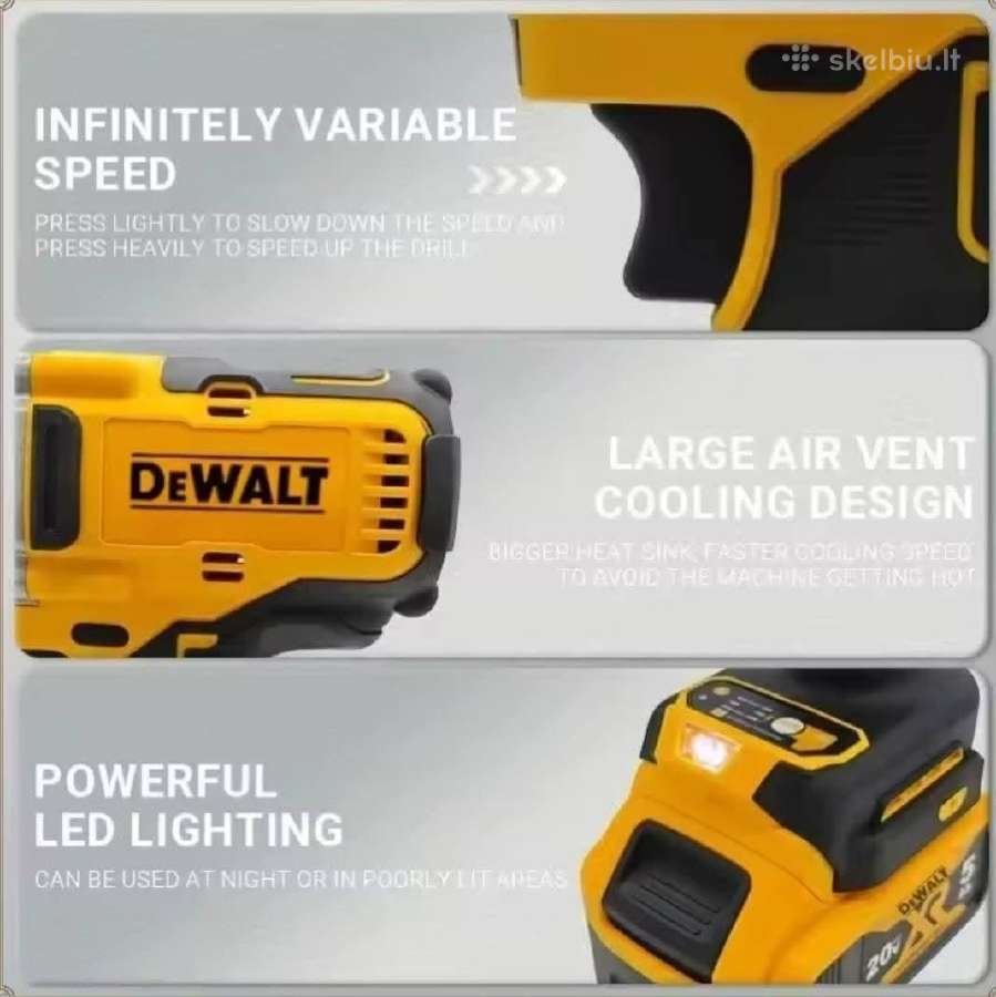 Dewalt Dcf892 20v Smūginis Suktuvas 1/2" - nuotraukos Nr. 4