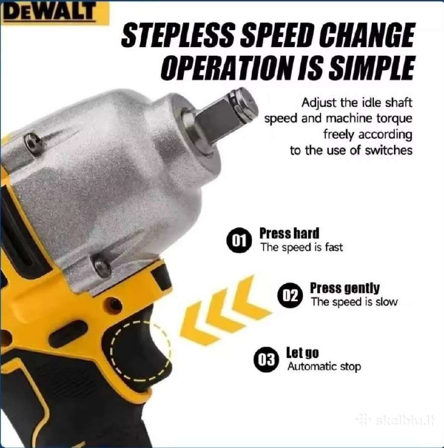 Dewalt Dcf892 20v Smūginis Suktuvas 1/2" - nuotraukos Nr. 7