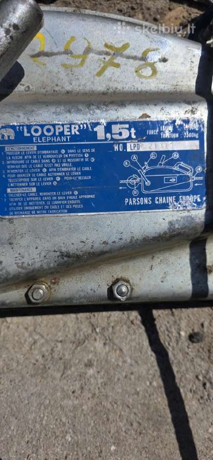 Elephant Looper 1,5 t rankinė trosinė gervė - nuotraukos Nr. 2