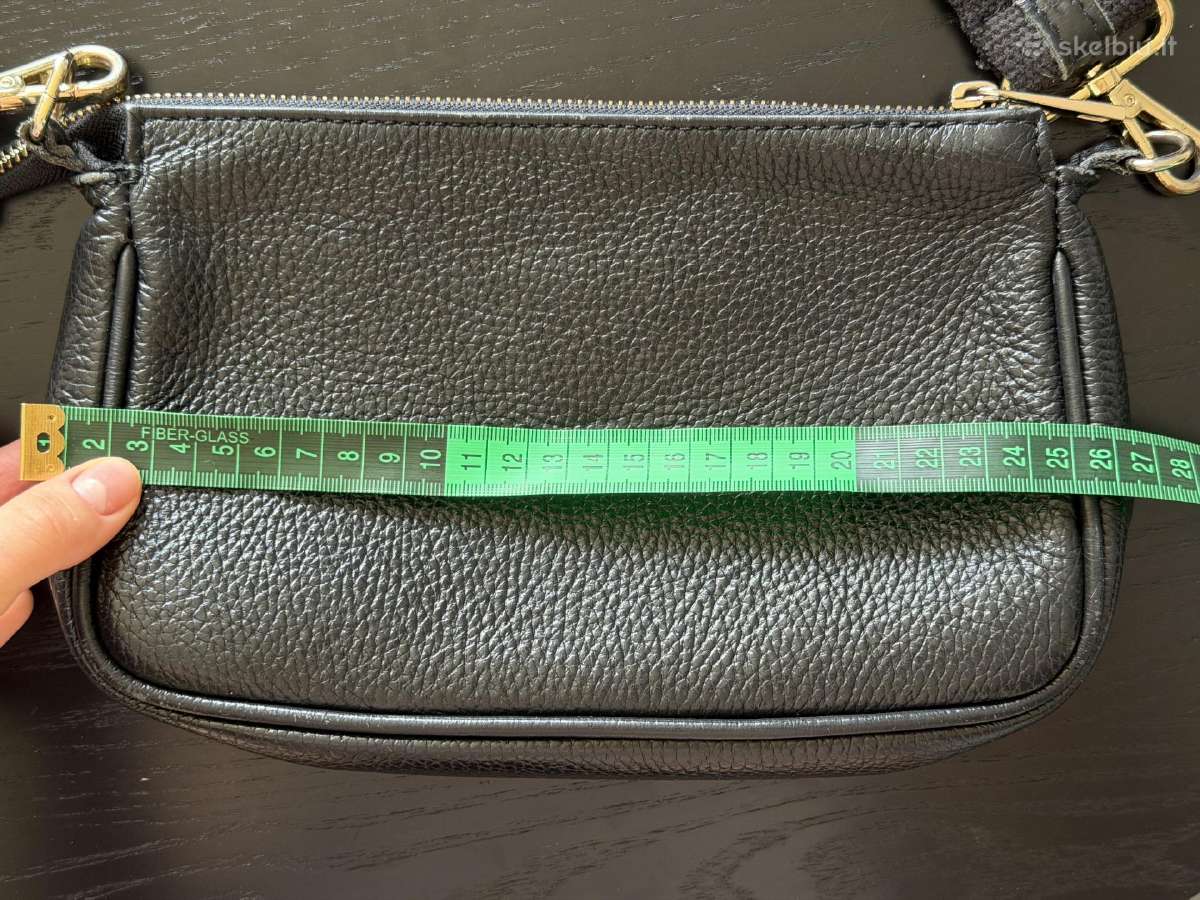 Black genuine leather shoulder/crossbody bag - nuotraukos Nr. 6