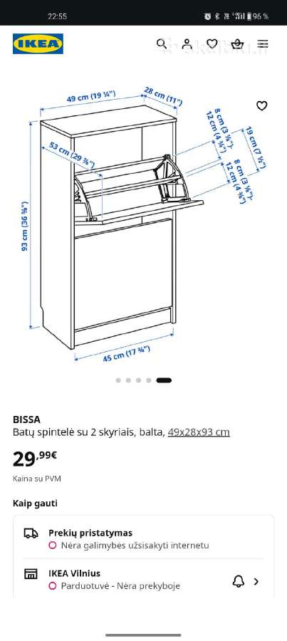 Ikea bissa batų spintelė - nuotraukos Nr. 2