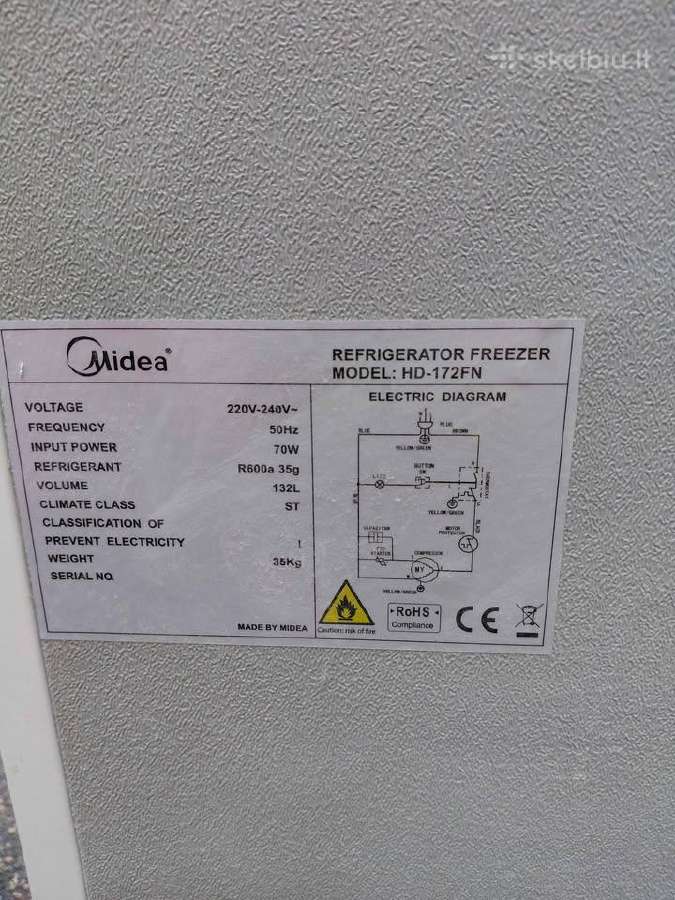 Šaldytuvas Midea HD-172fn. - nuotraukos Nr. 6