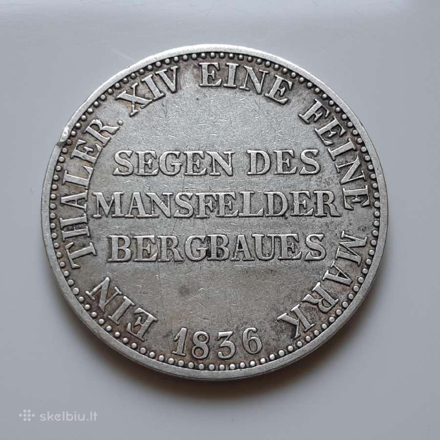 Prūsija taleris sdabras 1836 - nuotraukos Nr. 2