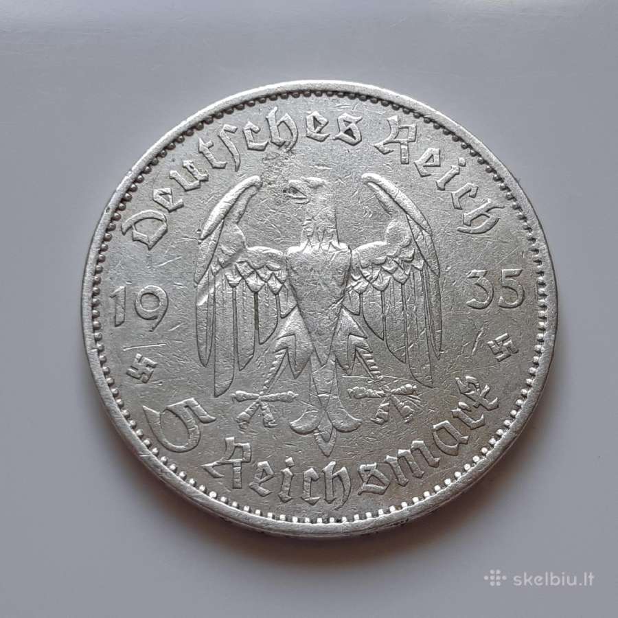 Vokietija 5 reichsmarkės sidabras 1935 A - nuotraukos Nr. 2