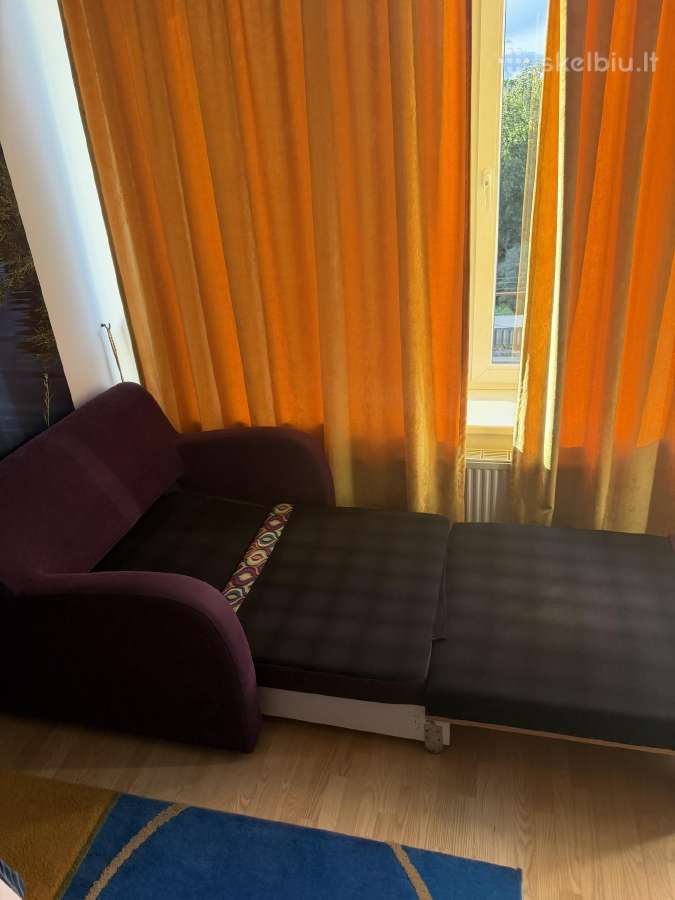 Violetinė viengulė sofa/ lova - nuotraukos Nr. 3