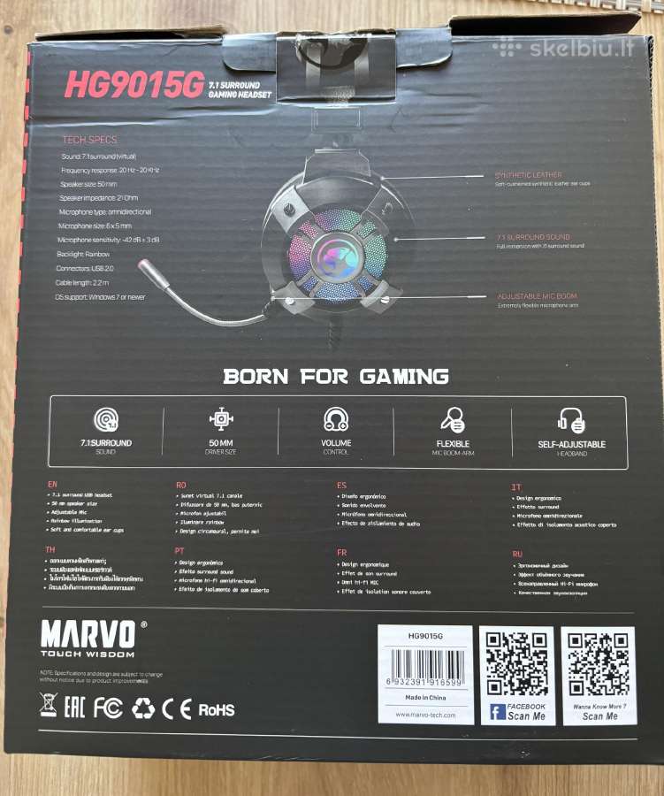 Marvo Hg9015g Usb laidinės ausinės - nuotraukos Nr. 2