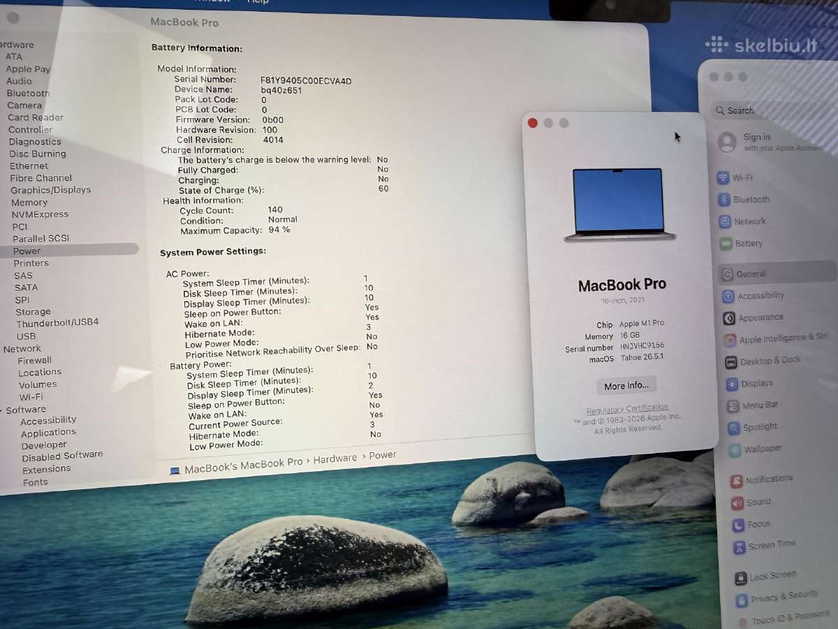 MacBook Pro 16" 16ram/1tb/94% bat - nuotraukos Nr. 8