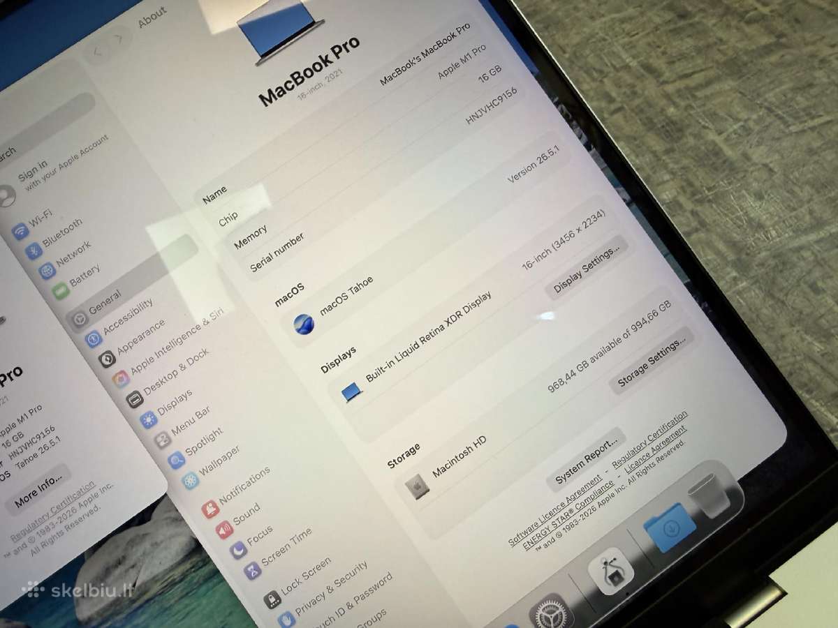 MacBook Pro 16" 16ram/1tb/94% bat - nuotraukos Nr. 9