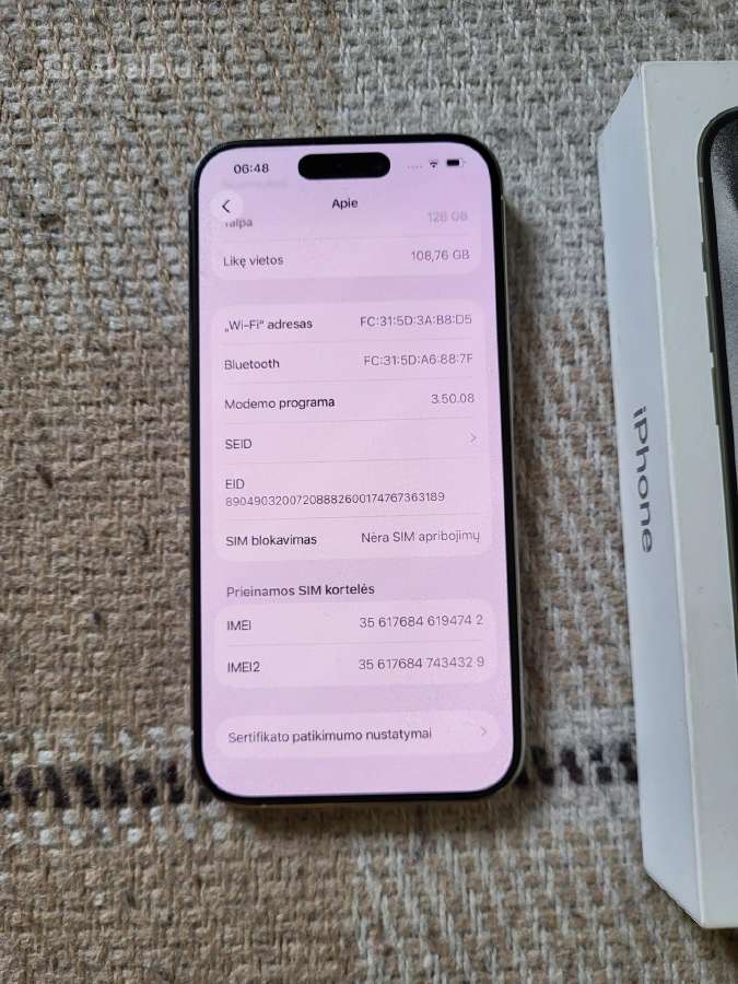 iPhone 15 Pro White Titanium - nuotraukos Nr. 3