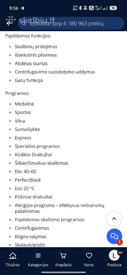 Skalbimo mašina Gorenje 7 kg - nuotraukos Nr. 8