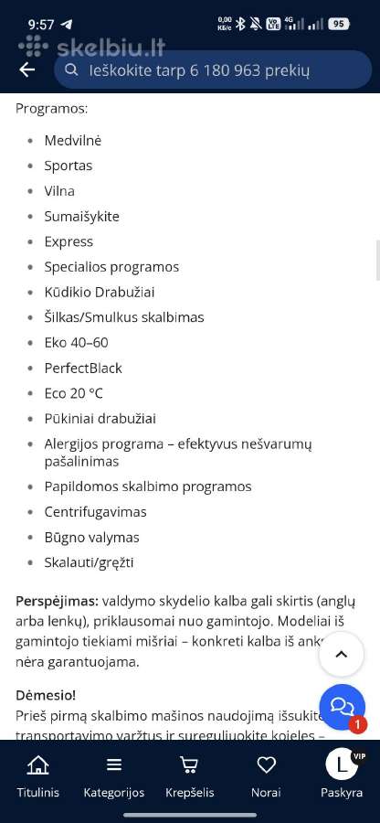 Skalbimo mašina Gorenje 7 kg - nuotraukos Nr. 9