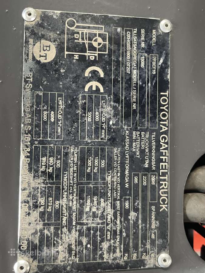 Elektrinis šakinis krautuvas Toyota - nuotraukos Nr. 10