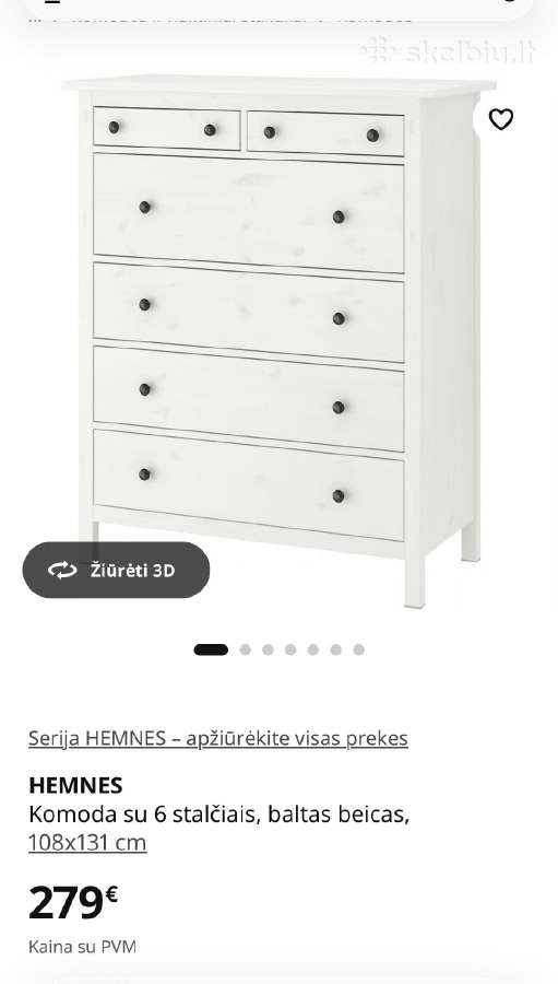 Ikea hemnes komoda - nuotraukos Nr. 2