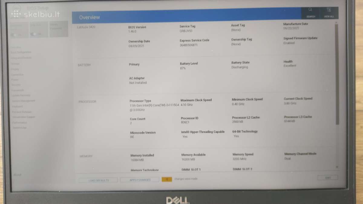Dell Latitude 3420 i3 11th gen 16/256 - nuotraukos Nr. 6