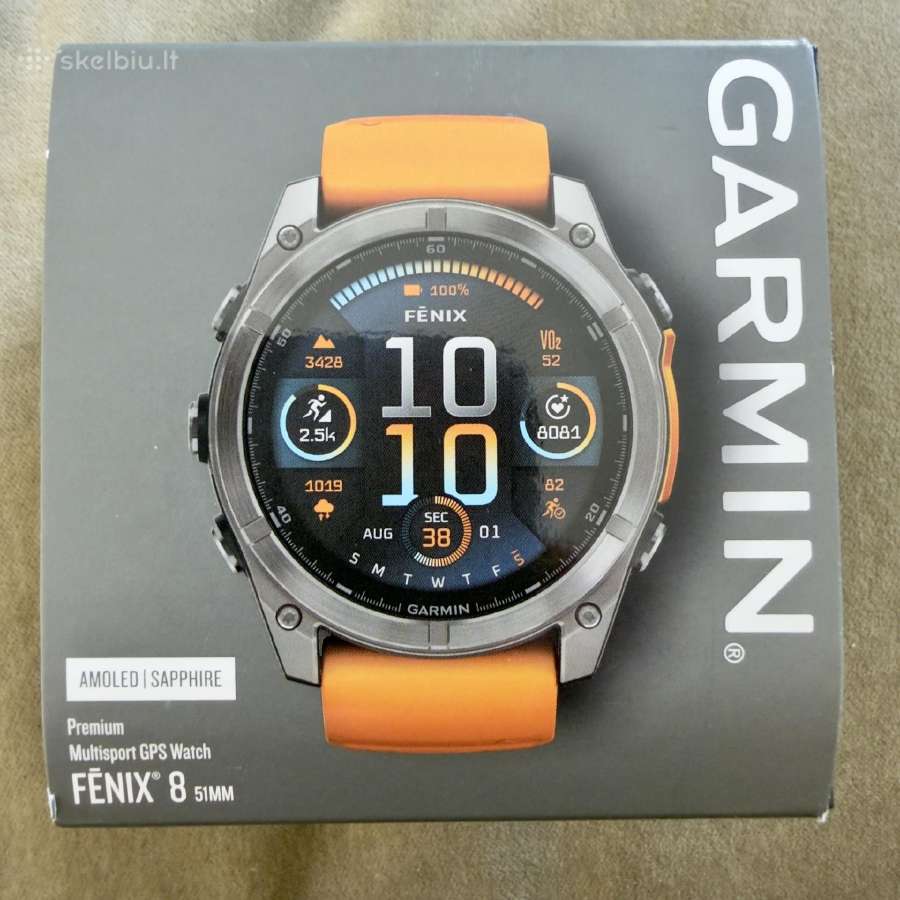 Garmin fenix 8 51mm Amoled Sapphire Titanium - nuotraukos Nr. 5