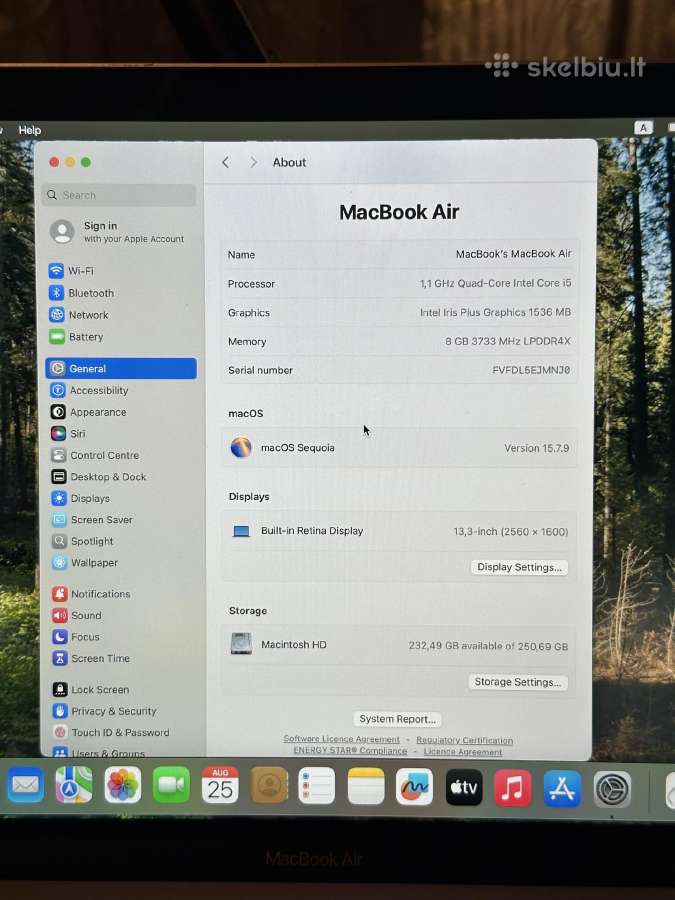 MacBook Air 13 i5 / 8gb / 256gb - nuotraukos Nr. 4